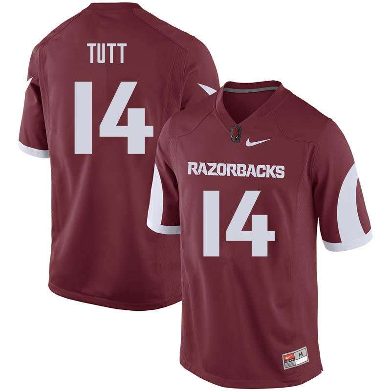 Men #14 Britto Tutt Arkansas Razorback College Football Jerseys Sale-Cardinal